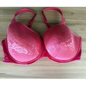 Essential Bodywear EBWFit Pink Lace Overlay Bra 40E Style 6538 Underwire